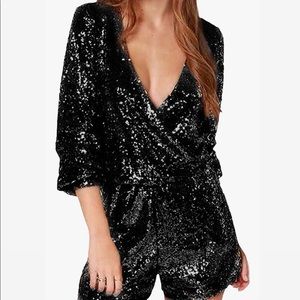 Black Sequin Romper